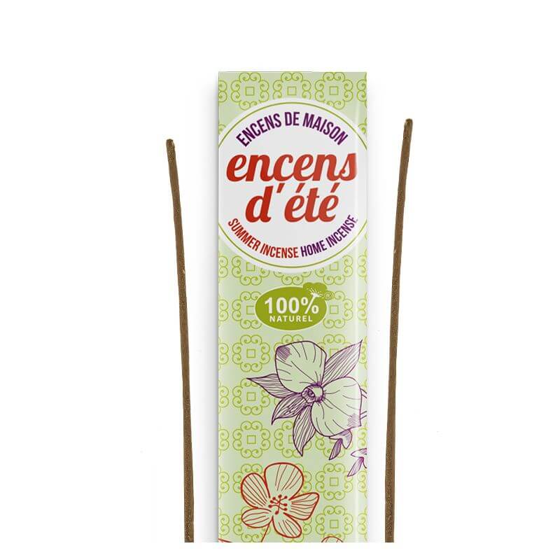 AROMANDISE - SUMMER - Citronella - Geránium beltéri füstölőpálca A füstölőpálcika hatásos szúnyogriasztó köszönhetően a citromfű, vetiver, levendula, kámfor és eukaliptusz természetes illóolajának,